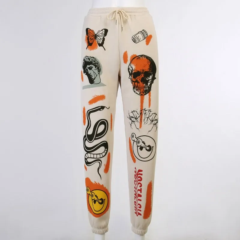 Women’s Unisex Cartoon Print Joggers