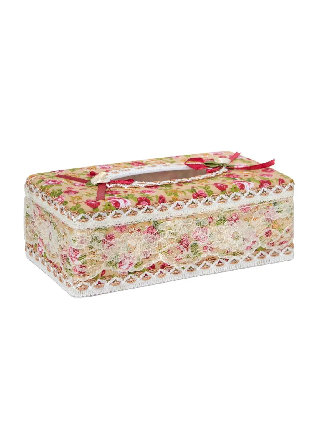 Yellow & Pink Tissue Box - 22.4 X 12.4 X 8.3Cm