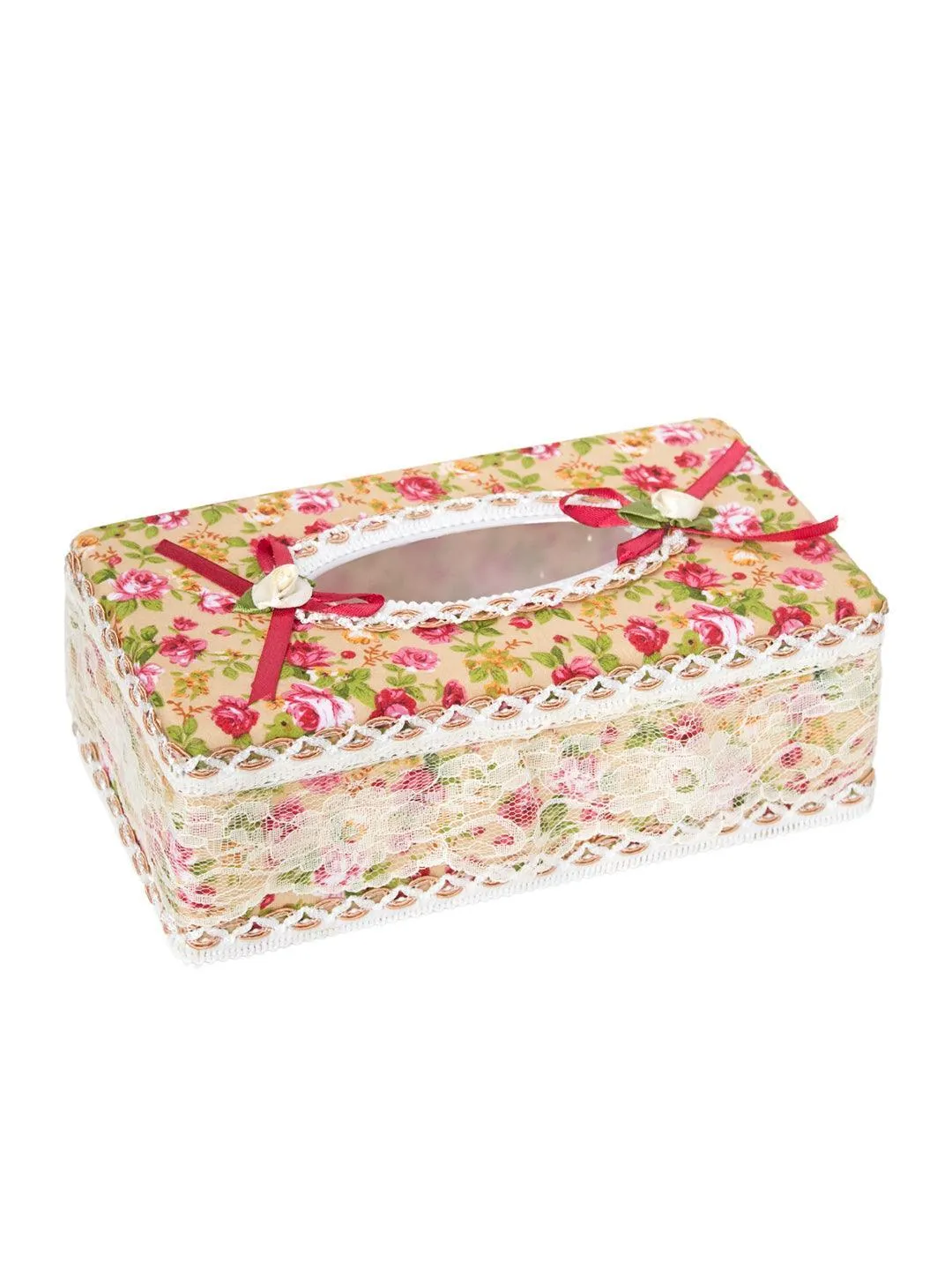 Yellow & Pink Tissue Box - 22.4 X 12.4 X 8.3Cm